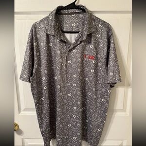 Gray Barstool Sports Printed Short-Sleeve Polo Shirt - Tour Embroidered